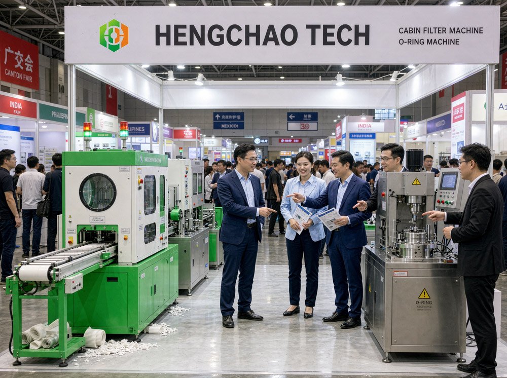 Hengchao Showcases Cabin Filter Machine And O-Ring Machine at Canton Fair, Wins Widespread Praise from Global Clients